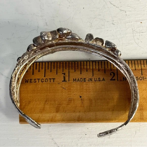 Multi-Gemstone Bird and Star Cuff Bracelet by C + R - Picture 5 of 8